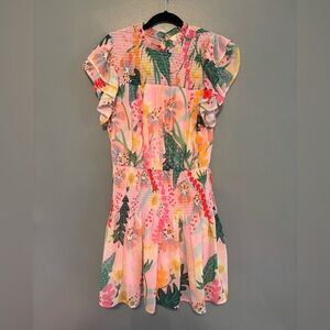 Entro Floral Pink and Green Dress
